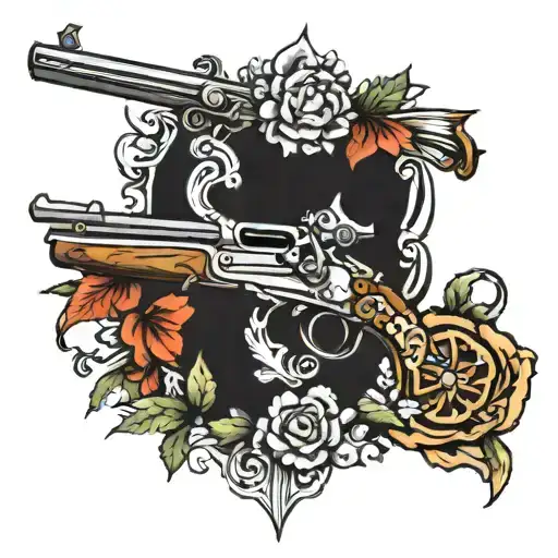 flintlock rifle tattoo design idea