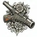 flintlock rifle tattoo design idea