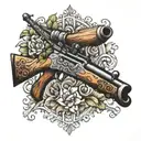 flintlock rifle tattoo design idea