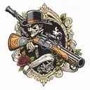 flintlock rifle tattoo design idea