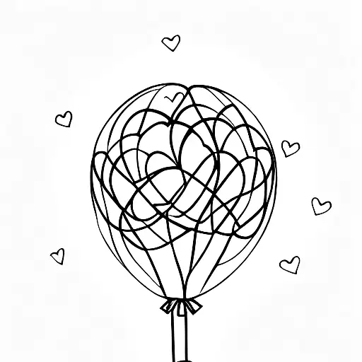heart shaped balloon tattoo design idea