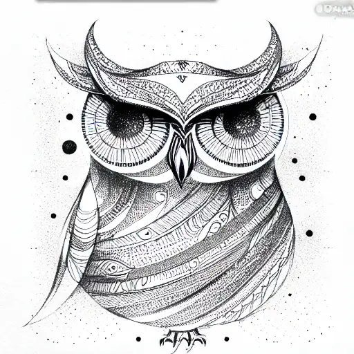 cosmic owl tattoo design idea