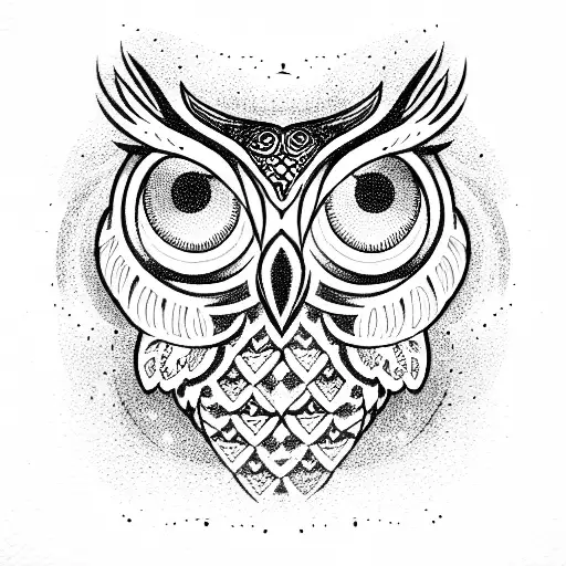 stoic owl tattoo design idea
