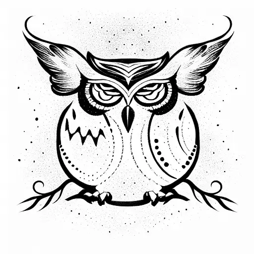 cosmic owl tattoo design idea