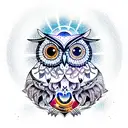 cosmic owl tattoo design idea
