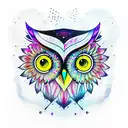 cosmic owl tattoo design idea
