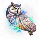 stoic owl tattoo design idea