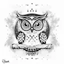 cosmic owl tattoo design idea