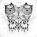 cosmic owl tattoo design idea