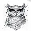 cosmic owl tattoo design idea