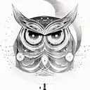 cosmic owl tattoo design idea