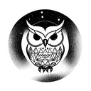 cosmic owl tattoo design idea