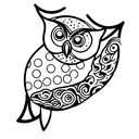 cosmic owl tattoo design idea