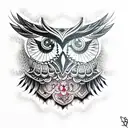 cosmic owl tattoo design idea