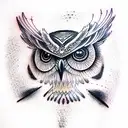 cosmic owl tattoo design idea