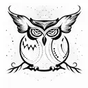cosmic owl tattoo design idea