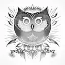 cosmic owl tattoo design idea