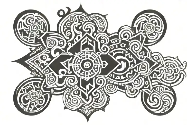 I want a cross between india and hong kong culture tattoo design idea