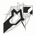 A manga-inspired coding symbol with a blackwork design tattoo design idea