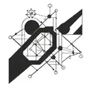 A manga-inspired coding symbol with a blackwork design tattoo design idea