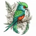 quetzal bird tattoo design idea