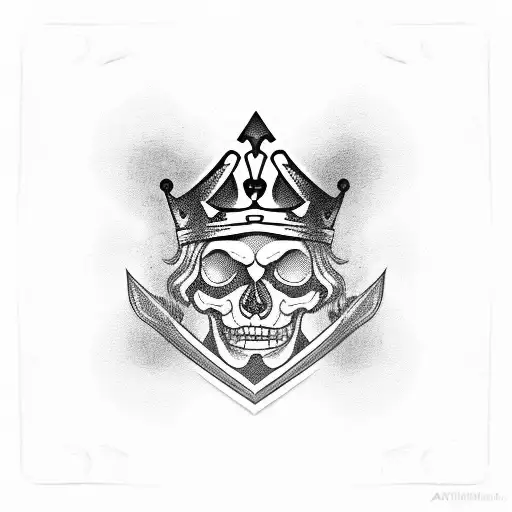 King of Spades with a crown tattoo design idea