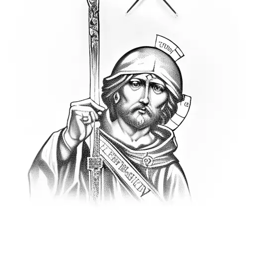 St. Christopher with St. Michael tattoo design idea