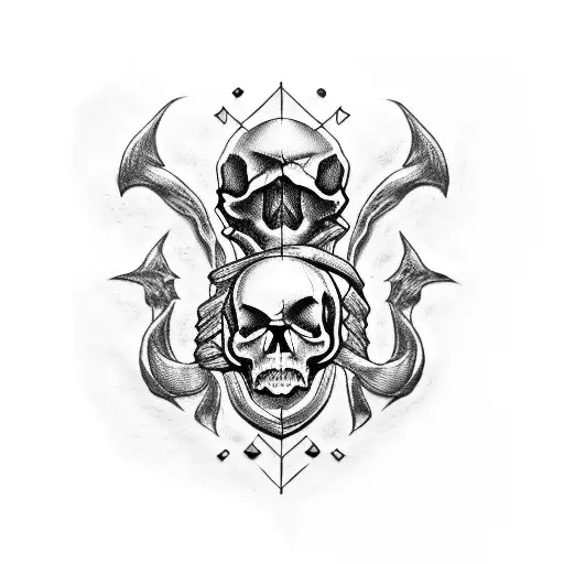 skull and car parts sleeve tattoo design idea