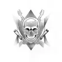 skull and car parts and tools tattoo design idea