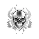 skull and car parts and tools tattoo design idea
