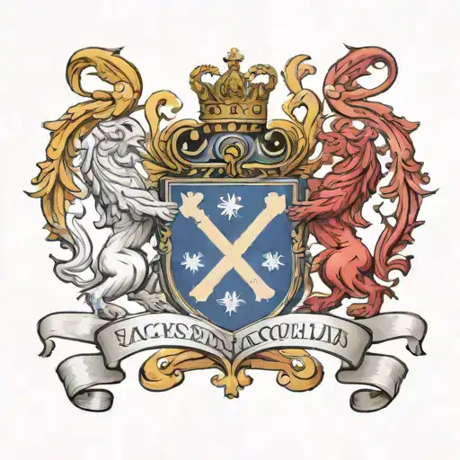 MacDonald family crest should be central, including the crown and hand holding a cross. Surround the crest with intricat tattoo design idea