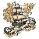 BLACK PEARL ROUGH SEAS tattoo design idea