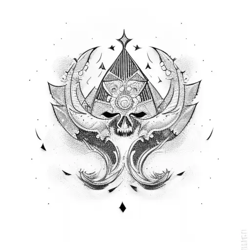 blue sky with jets tattoo design idea