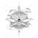 blue sky with jets tattoo design idea