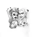 Harley Quinn and Poison Ivy tattoo design idea