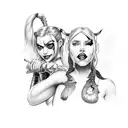 Harley Quinn and Poison Ivy tattoo design idea