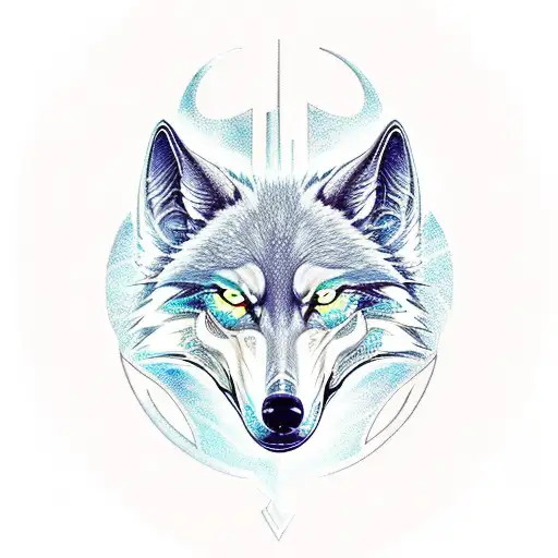  fenris wolf in mechanical rune tattoo design idea