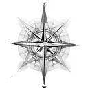 A compass rose intertwined with different landmarks from around the world tattoo design idea