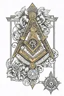 freemason square and compass tattoo design idea