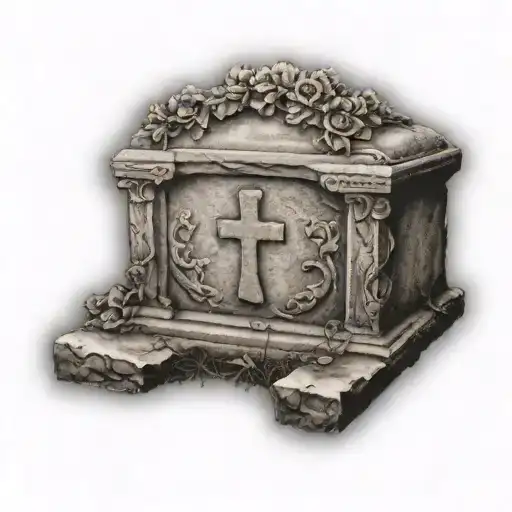 tomb stone tattoo design idea