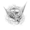 a cancer zodiac sign combined with a chameleon tattoo design idea