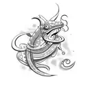 a cancer zodiac sign combined with a chameleon tattoo design idea