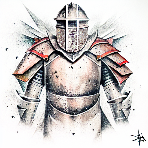 Knight With Broken Armor tattoo design idea