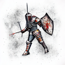 Knight With Broken Armor tattoo design idea