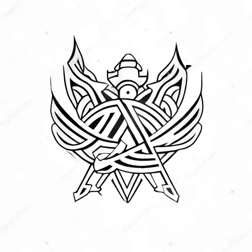 Sleeve in the form of pop culture emblems (games, movies and TV series) tattoo design idea