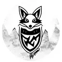 battle fox shield tattoo design idea