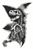 dark dinosaur skeleton tattoo design idea