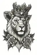 Christian with lion crown tattoo design idea
