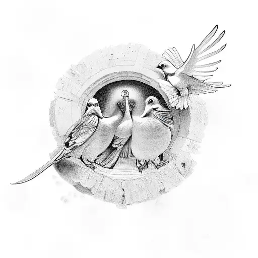 Luke 1:37 with doves  tattoo design idea