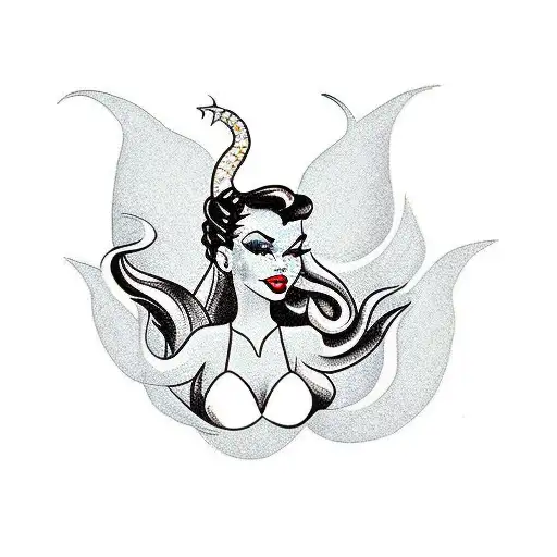 rockabilly mermaid tattoo design idea